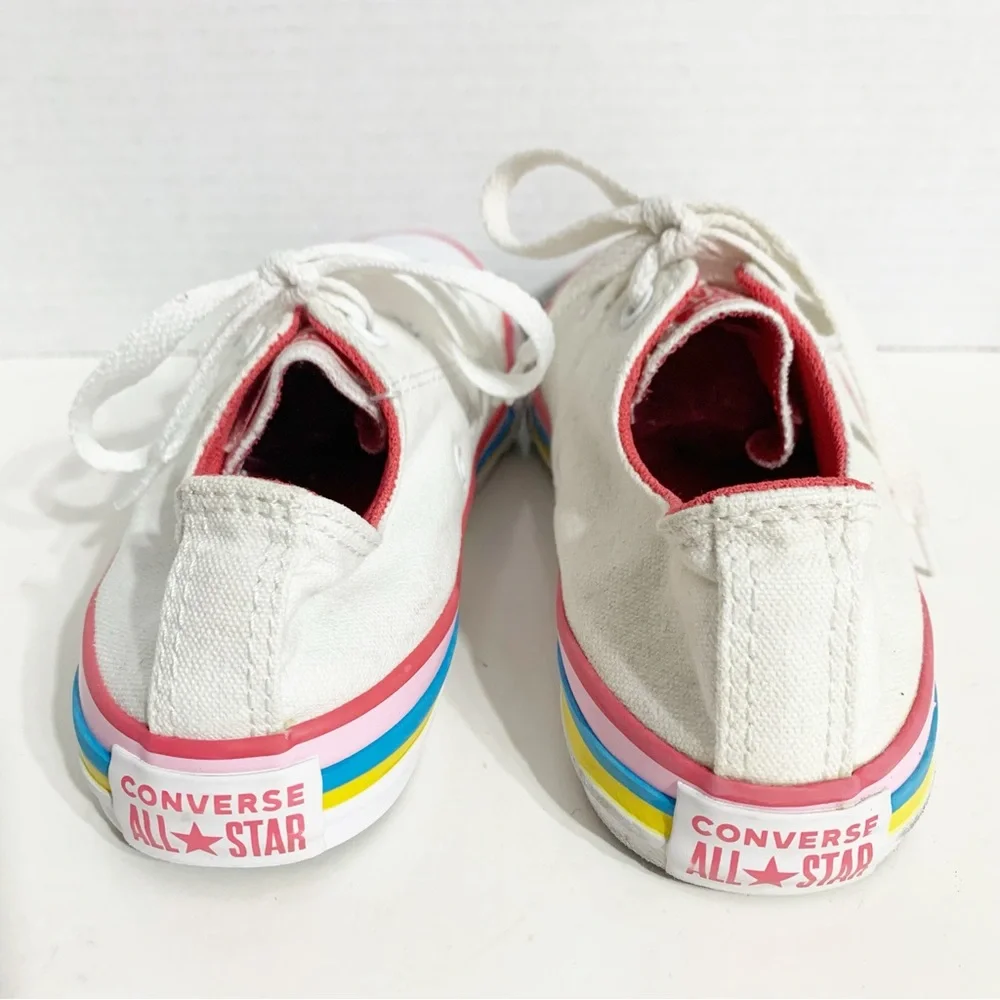 Converse Chuck Taylor All Star Canvas Sneakers Rainbow Stripes Size 3 Big Kids